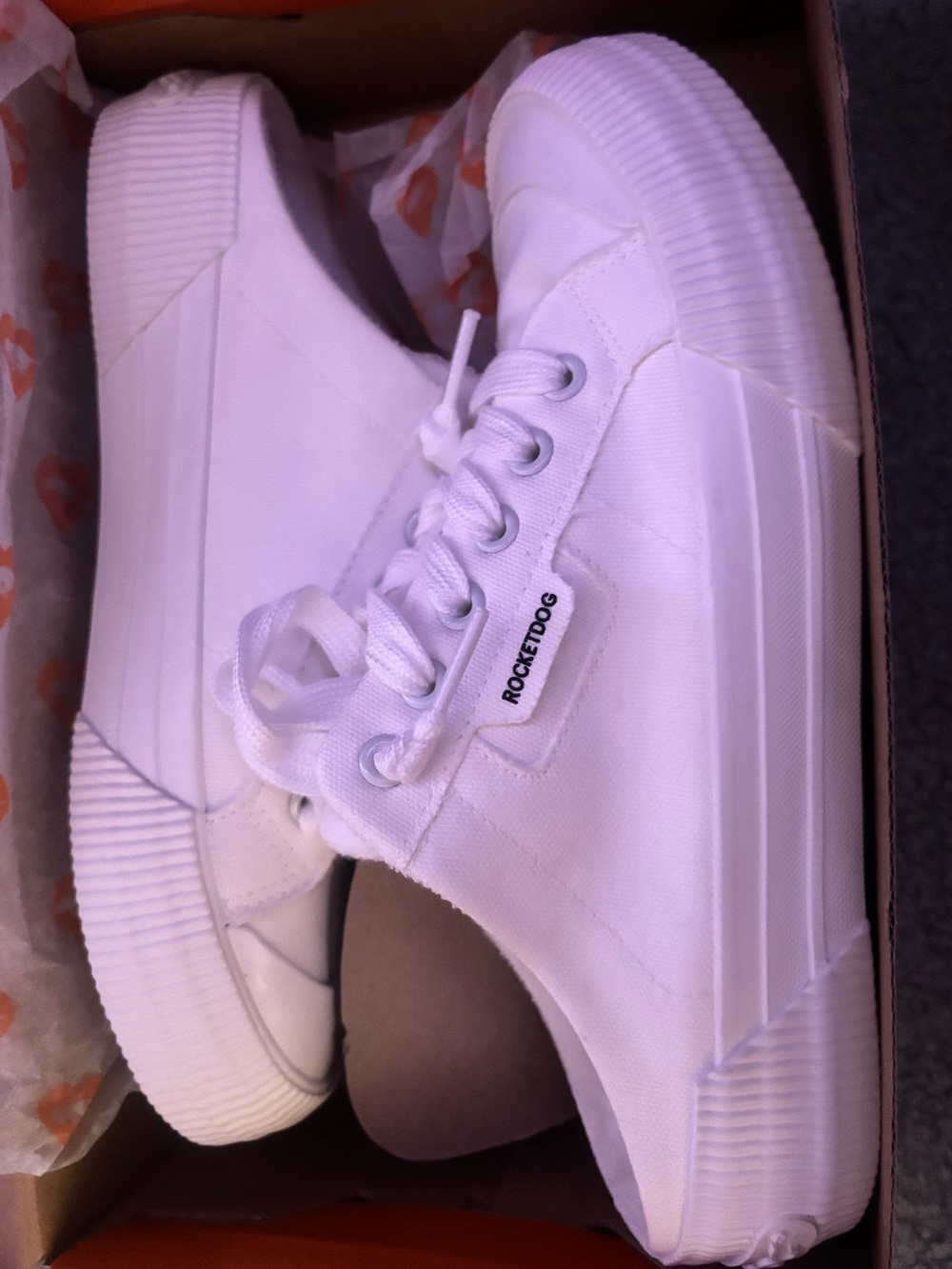 Rocket Dog White Platform Sneakers